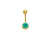 Jeweled 14k Gold Plated Belly Ring
