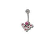 Sterling Silver Vintage Belly Ring with Purple Cz Jewels