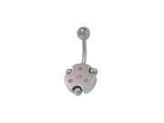 Sterling Silver Shield Design Belly Ring with Purple Cz Jewels
