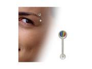 Rainbow Logo Barbell Eyebrow Ring
