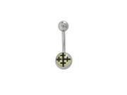 Crusader Symbol Belly Button Ring Surgical Steel
