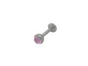Surgical Steel Labret with Pink Uv Acrylic Design Bead 14G 8mm