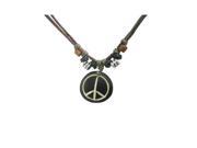Black Circle Necklace with Peace Sign