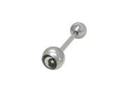Straight Barbell Tongue Ring Surgical Steel with Moon Star