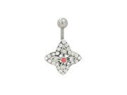 Flower Belly Ring with Jewels