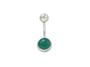 Belly Ring with Green Semi Precious Stones