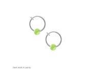 Non Piercing Spring Hoop Body Jewelry with Acrylic Green Marble Like Beads