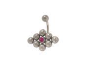 Surgical Steel Belly Ring Purple Cz Gems