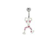 Frog Belly Button Ring with Purple Cz Gems