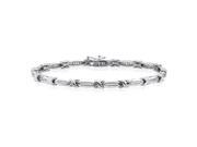 Diamond Link Bracelet in 10K White Gold 1 2 cttw