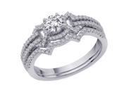 14K White Gold 3 4 ct. Diamond Engagement Set G H Color SI2 I1 Clarity