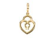 14K Yellow Gold Heart Lock Charm