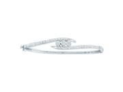 14K White Gold 1 2 ct. Diamond Floral Bangle Bracelet