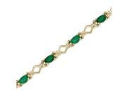 14K Yellow Gold 4 ct. Emerald Bracelet