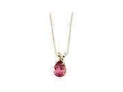 14K Yellow Gold 3 4 ct. Teardrop Shaped Pink Topaz Pendant with Chain