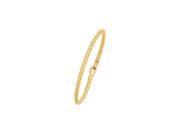 14K Yellow Gold Basket Weave Bangle Bracelet 7.25