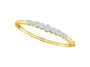 14K Yellow Gold 2 ct. Diamond Floral Bangle Bracelet