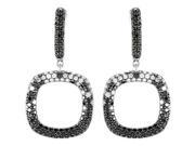 14K White Gold 2 ct. Black and White Diamond Earrings
