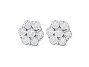 Diamond Fashion Earrings in 10K White Gold 1 cttw