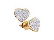 Diamond Heart Earringd in 10K Yellow Gold 1 4 cttw