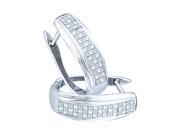 Princess Cut Diamond Hoop Earrings in 14K White Gold 1 2 cttw
