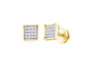 Diamond Square Earrings in 10K Yellow Gold 7 8 cttw