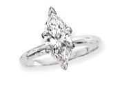 0.58 ct. D SI1 Marquise Cut Diamond Solitaire Engagement Ring in 14K White Gold Size 12.5