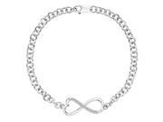 Infinity Diamond Tennis Heart Bracelet in Sterling Silver 1 20 cttw