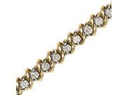 10K Yellow Gold 2 ct. Diamond S Link Tennis Bracelet