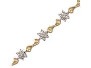 14K Yellow Gold 1 20 ct. Diamond Floral Bracelet