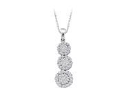 14K White Gold 1 ct. Diamond Floral Pendant with Chain