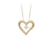 14K Yellow Gold 1 20 ct. Diamond Heart Pendant with Chain