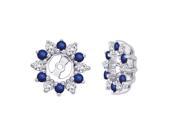 Alternating 1 4 ct. Diamond with 3 8 ct. Sapphire Earring Jackets in 14K White Gold
