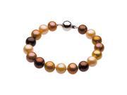 Sterling Silver Freshwater Dyed Chocolate Pearl Bracelet 7.75