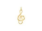 14K Yellow Gold Treble Clef Musical Note Charm