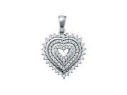 Diamond Heart Pendant with Chain in 10K White Gold 1 3 cttw