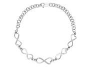 Heart Shaped Infinity Diamond Tennis Bracelet in Sterling Silver 1 10 cttw