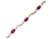 14K Yellow Gold Diamond Accent and 2 3 4 ct. Ruby Bracelet