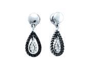 14K White Gold 1 3 ct. Black and White Diamond Fashion Earrings