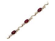 14K Yellow Gold Diamond Accent and 3 ct. Ruby Bracelet