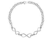 Diamond Infinity Heart Bracelet in Sterling Silver 1 10 cttw