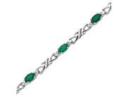 14K White Gold Diamond Accent and 2 1 2 ct. Emerald Bracelet