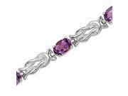 14K White Gold 5 ct. Amethyst Bracelet