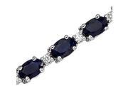 14K White Gold 1 2 ct. Diamond and 11 1 2 ct. Sapphire Bracelet