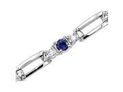 14K White Gold 1 2 ct. Diamond and 1 1 2 ct. Sapphire Bracelet