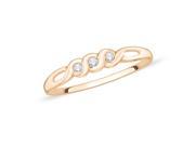 3 Diamond Promise Ring in 10K Pink Gold 1 20 cttw Size 3