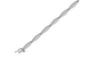 Round and Baguette Cut Diamond Tennis Bracelet in 10K White Gold 4 cttw