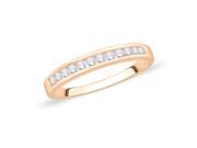 Diamond Wedding Band in 10K Pink Gold 1 5 cttw Size 3