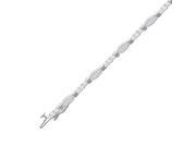 Round and Baguette Cut Diamond Fashion Bracelet in 10K White Gold 3 cttw