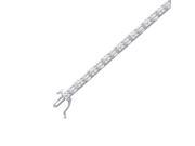 Round and Baguette Cut Diamond Tennis Bracelet in 10K White Gold 2 cttw